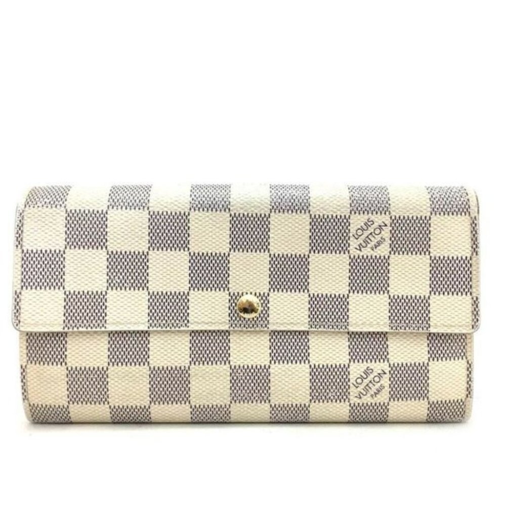 Auth Louis Vuitton Sarah Bifold Damier Azur Wallet